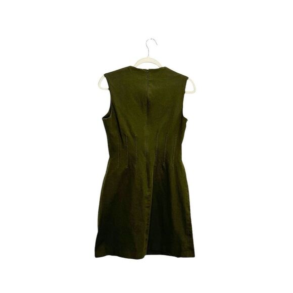 DEREK LAM 10 CROSBY Rooney Cotton-Blend Mini Dress in Army Olive - Picture 10 of 13